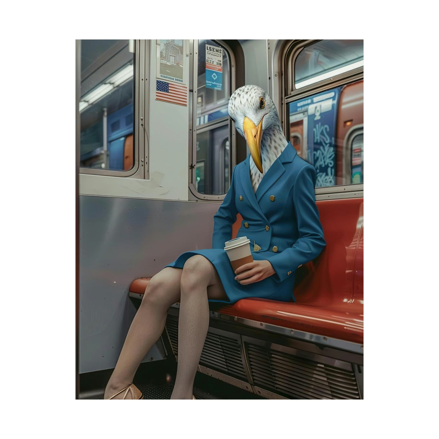 Seagull in NY Subway, Seagull Wall Art