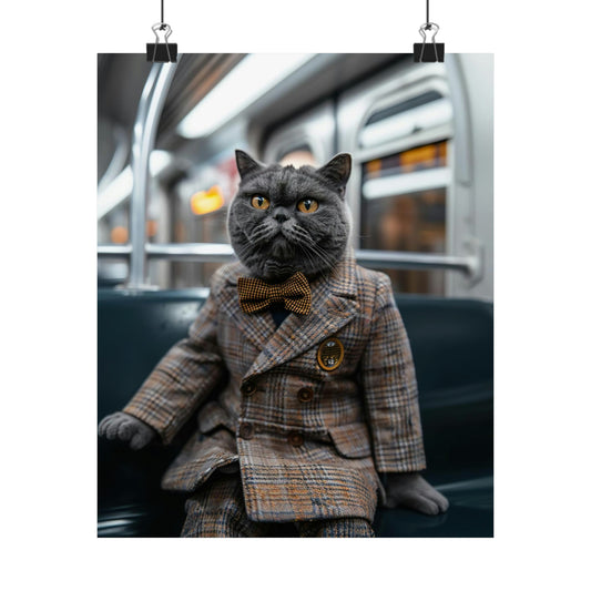British Shorthair in NY Subway, British Shorthair Wall Art
