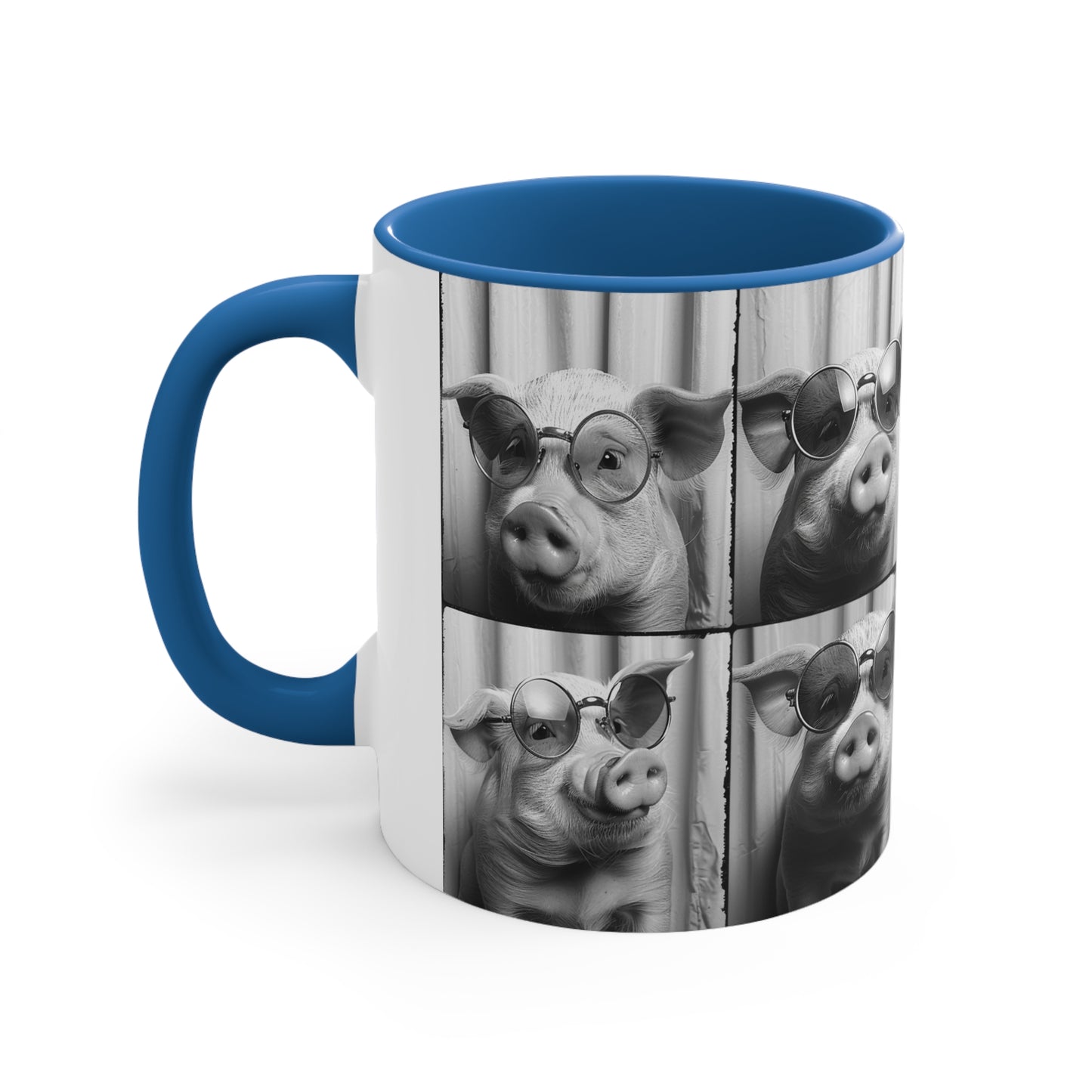 Pig Photo Booth Accent Coffee Mug, 11oz