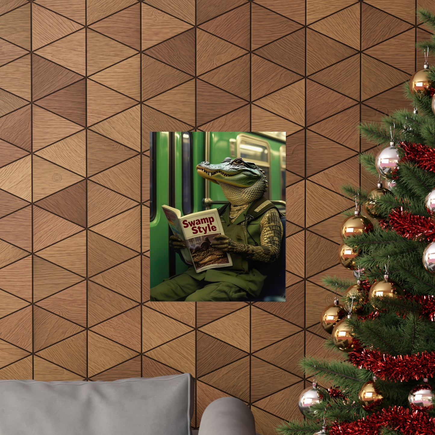 Crocodile in NY Subway, Crocodile Wall Art