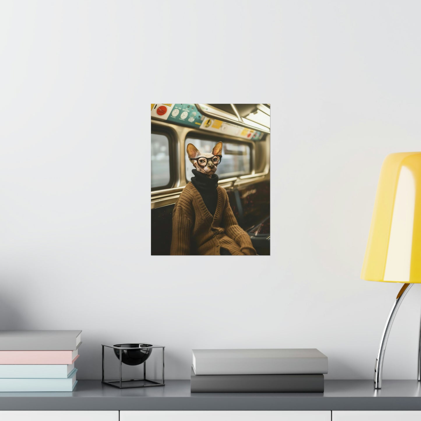 Sphynx Cat in NY Subway, Sphynx Cat Wall Art