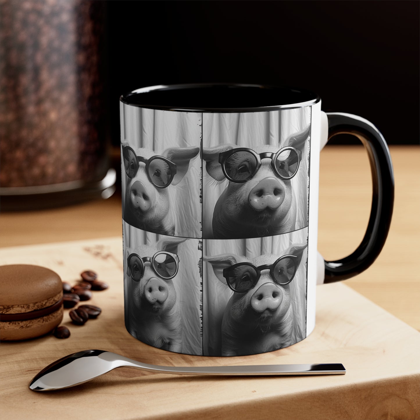 Pig Photo Booth Accent Coffee Mug, 11oz