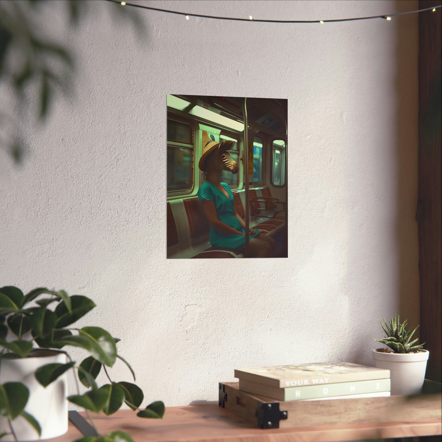 Zebra in NY Subway, Zebra Wall Art