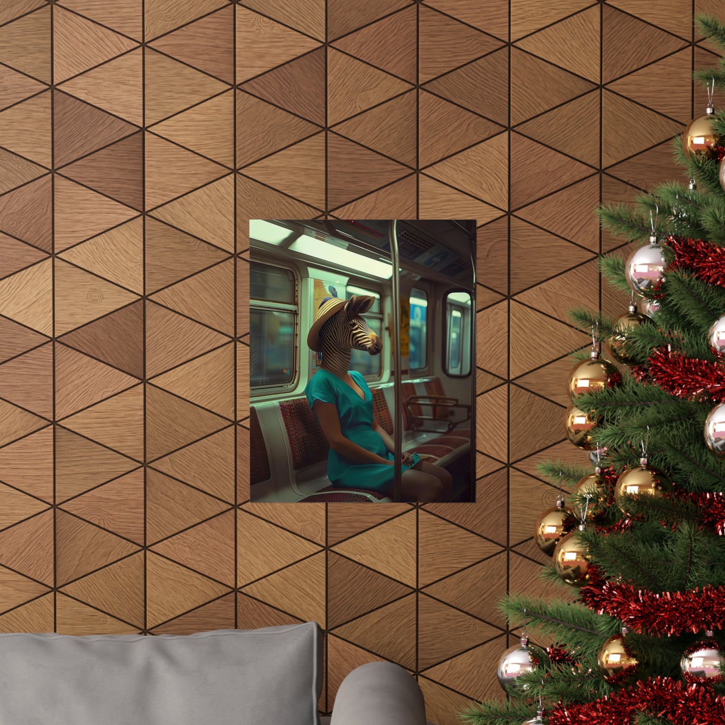 Zebra in NY Subway, Zebra Wall Art