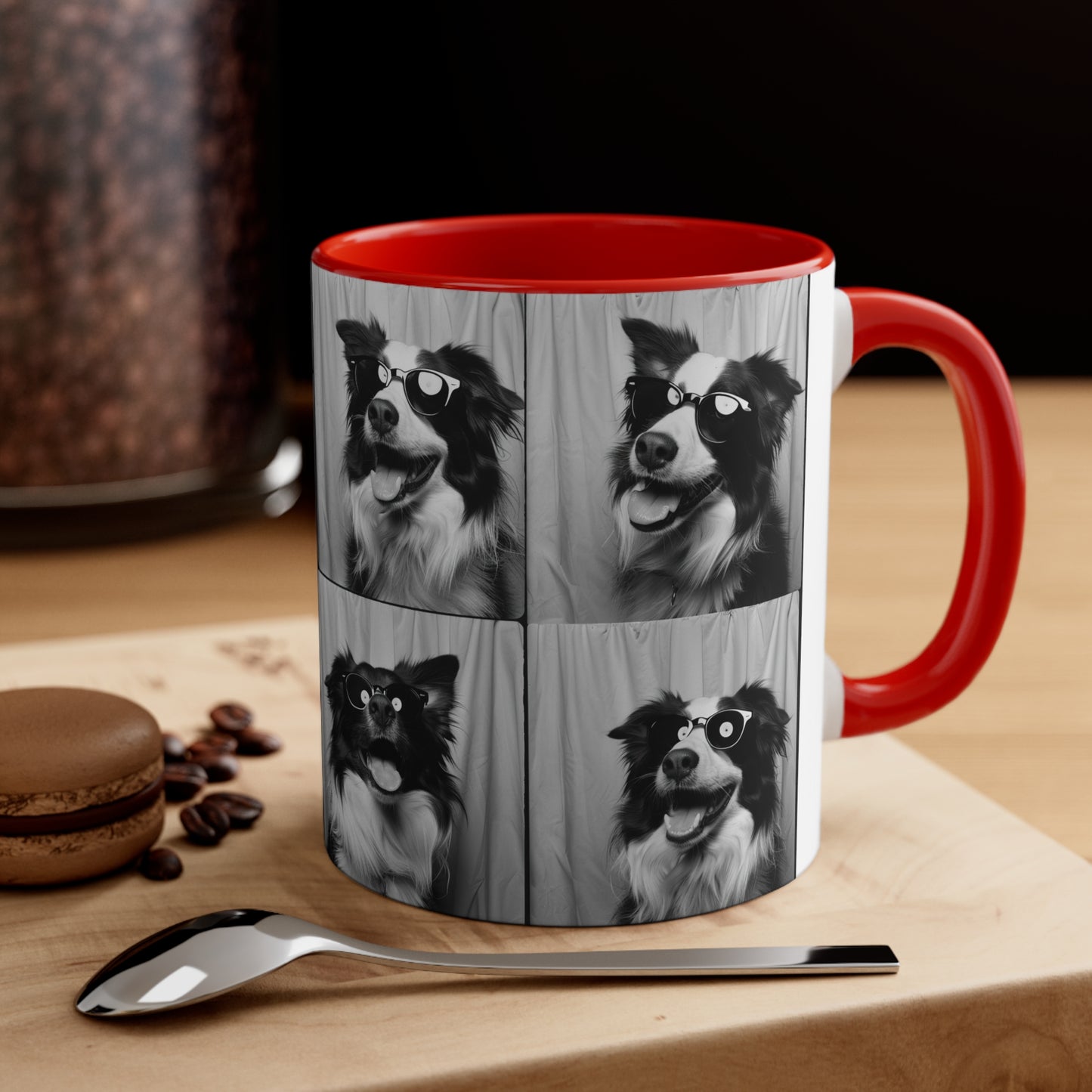 Border Collie Photo Booth Accent Coffee Mug, 11oz