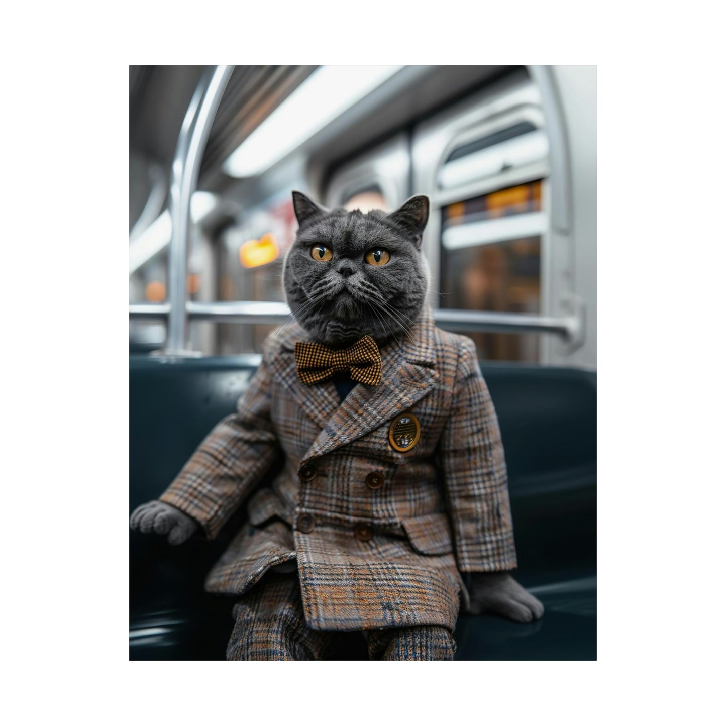British Shorthair in NY Subway, British Shorthair Wall Art