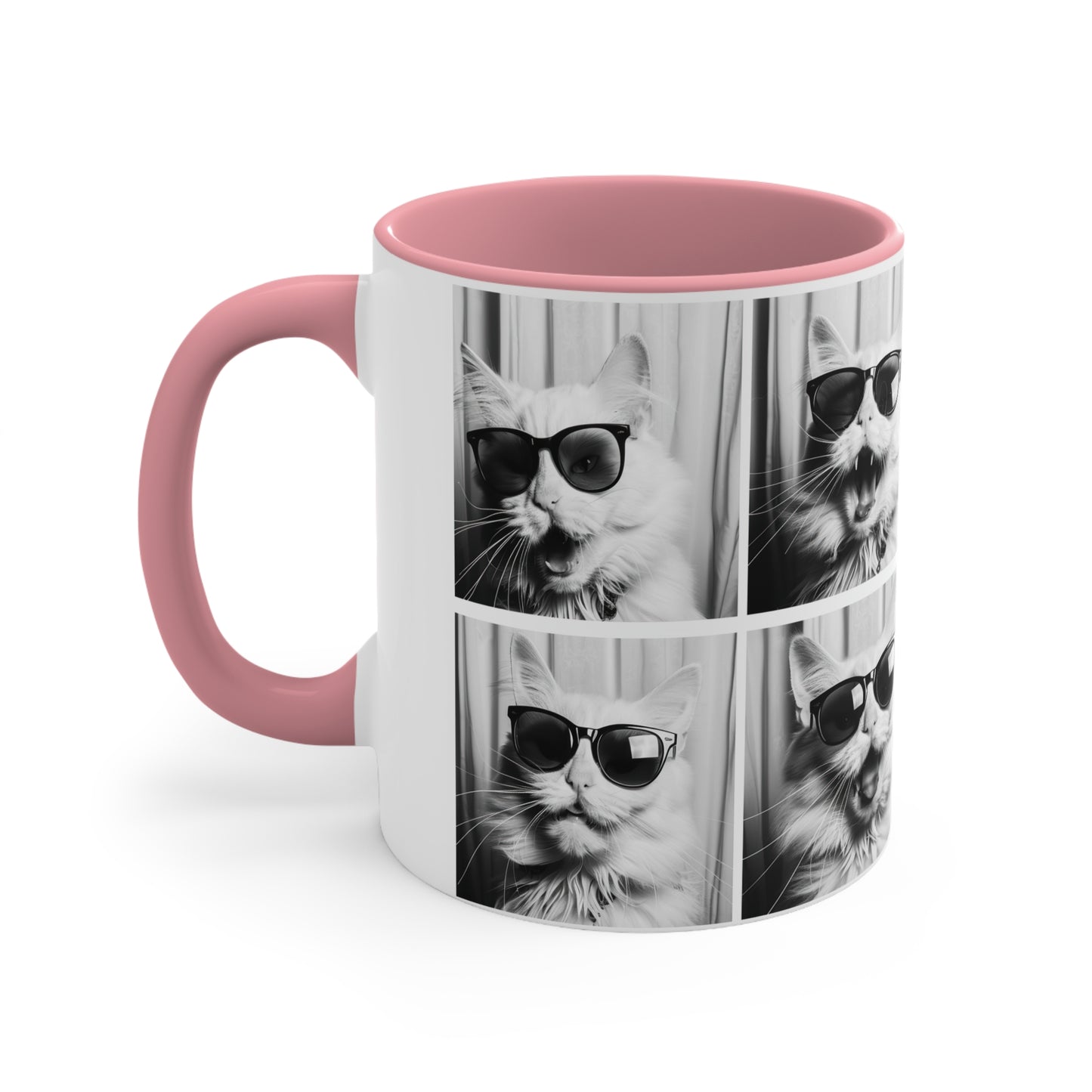 White Cat Photo Booth Accent Coffee Mug, 11oz