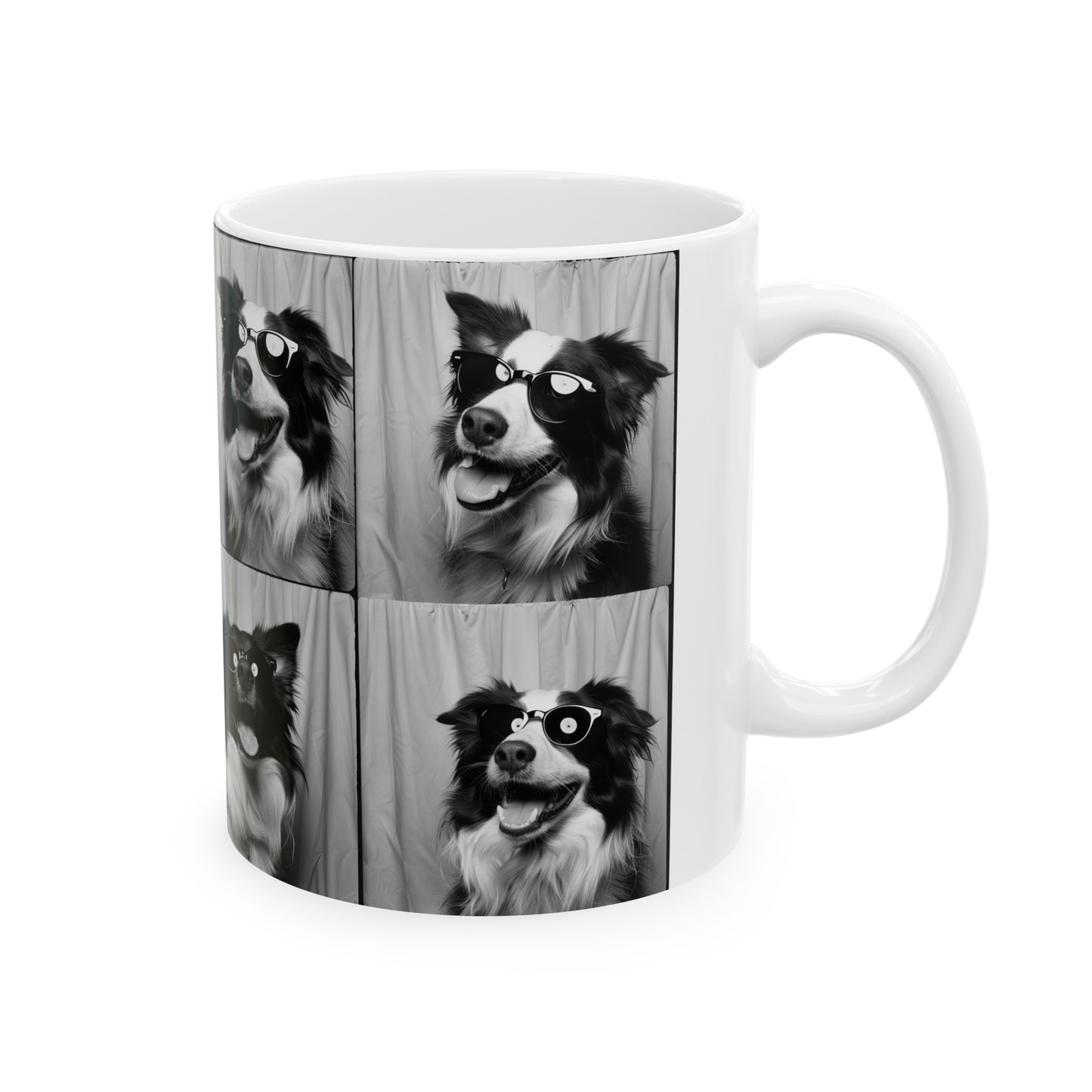 Border Collie Photo Booth Accent Coffee Mug, 11oz