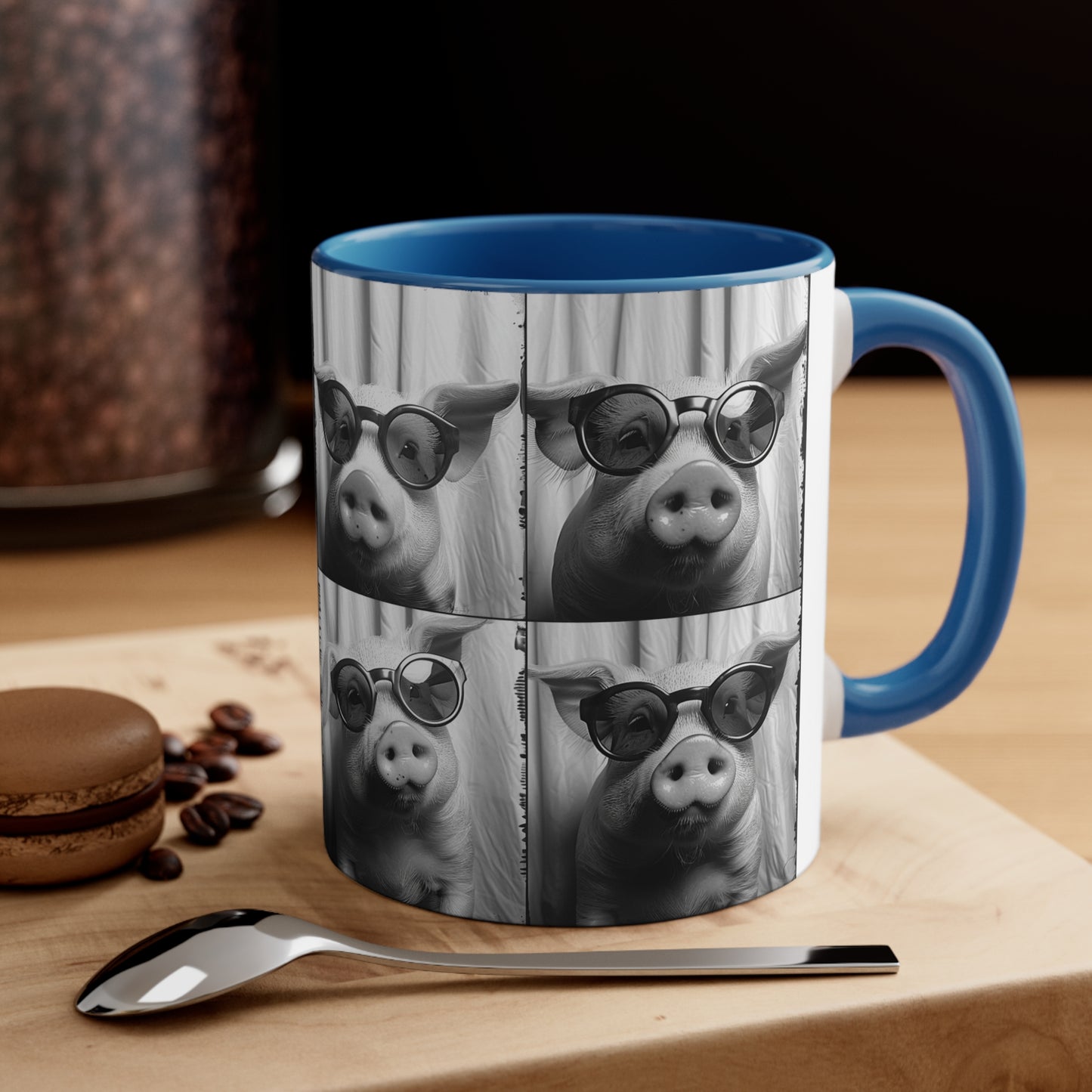 Pig Photo Booth Accent Coffee Mug, 11oz