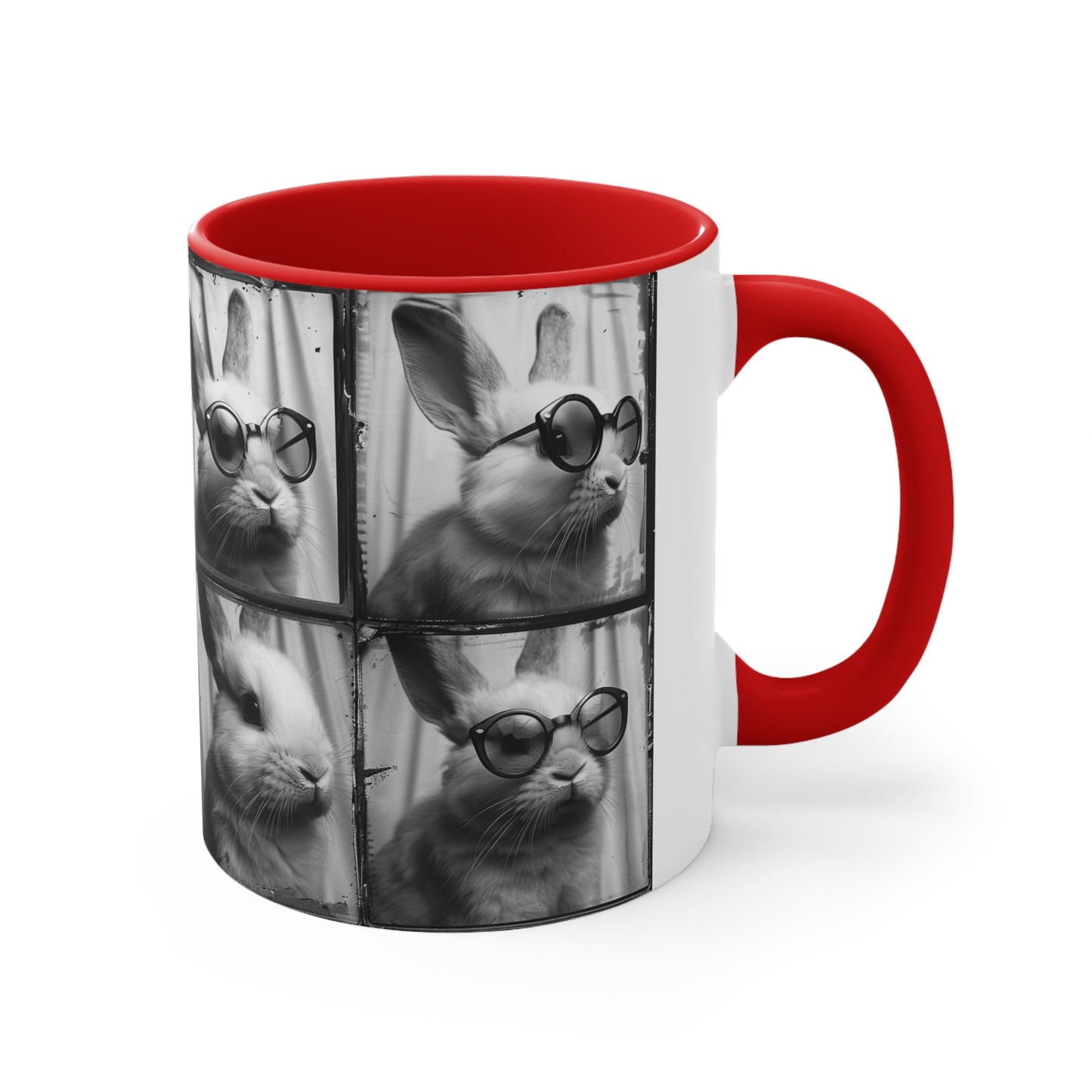 Rabbit Photo Booth Accent Coffee Mug, 11oz