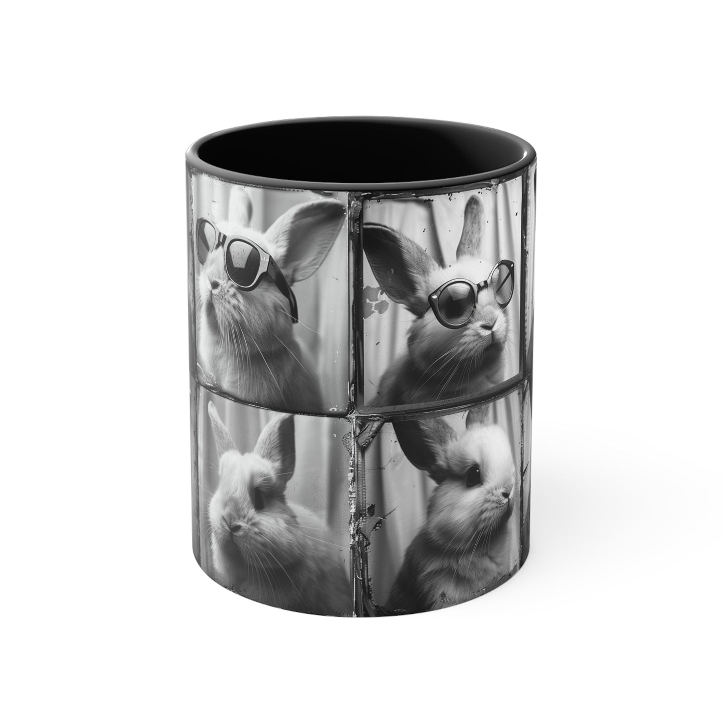 Rabbit Photo Booth Accent Coffee Mug, 11oz