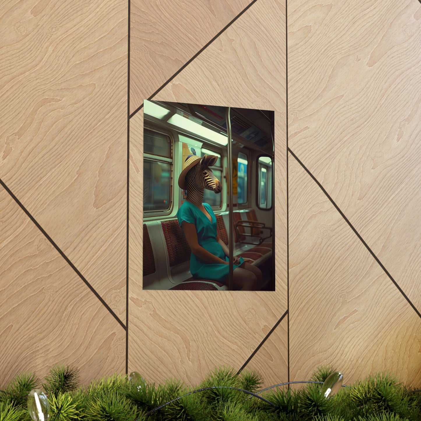 Zebra in NY Subway, Zebra Wall Art