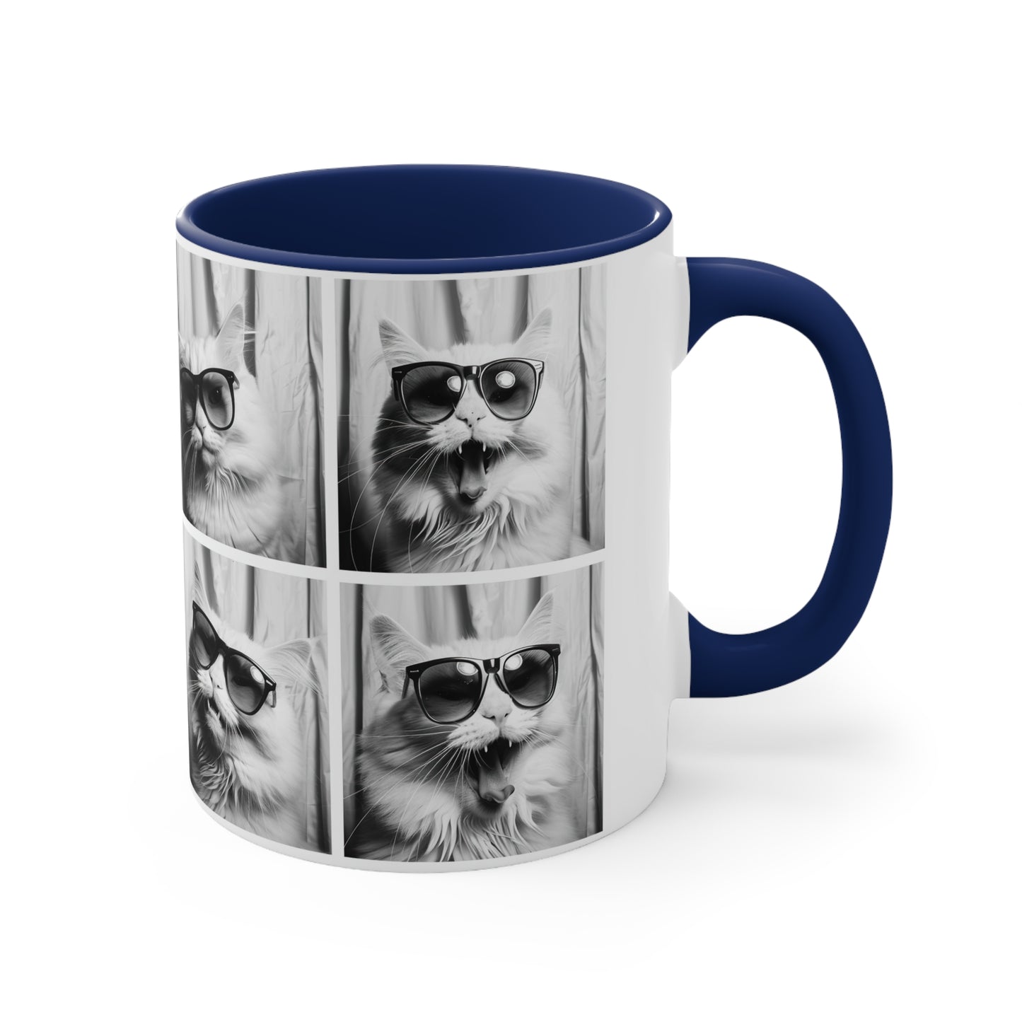 White Cat Photo Booth Accent Coffee Mug, 11oz