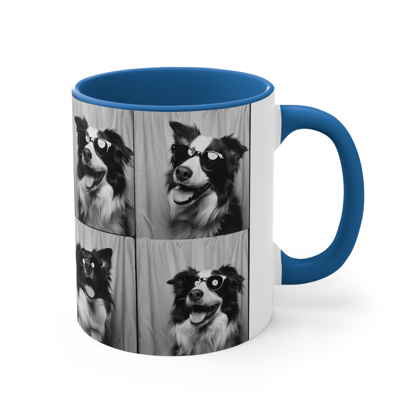 Border Collie Photo Booth Accent Coffee Mug, 11oz