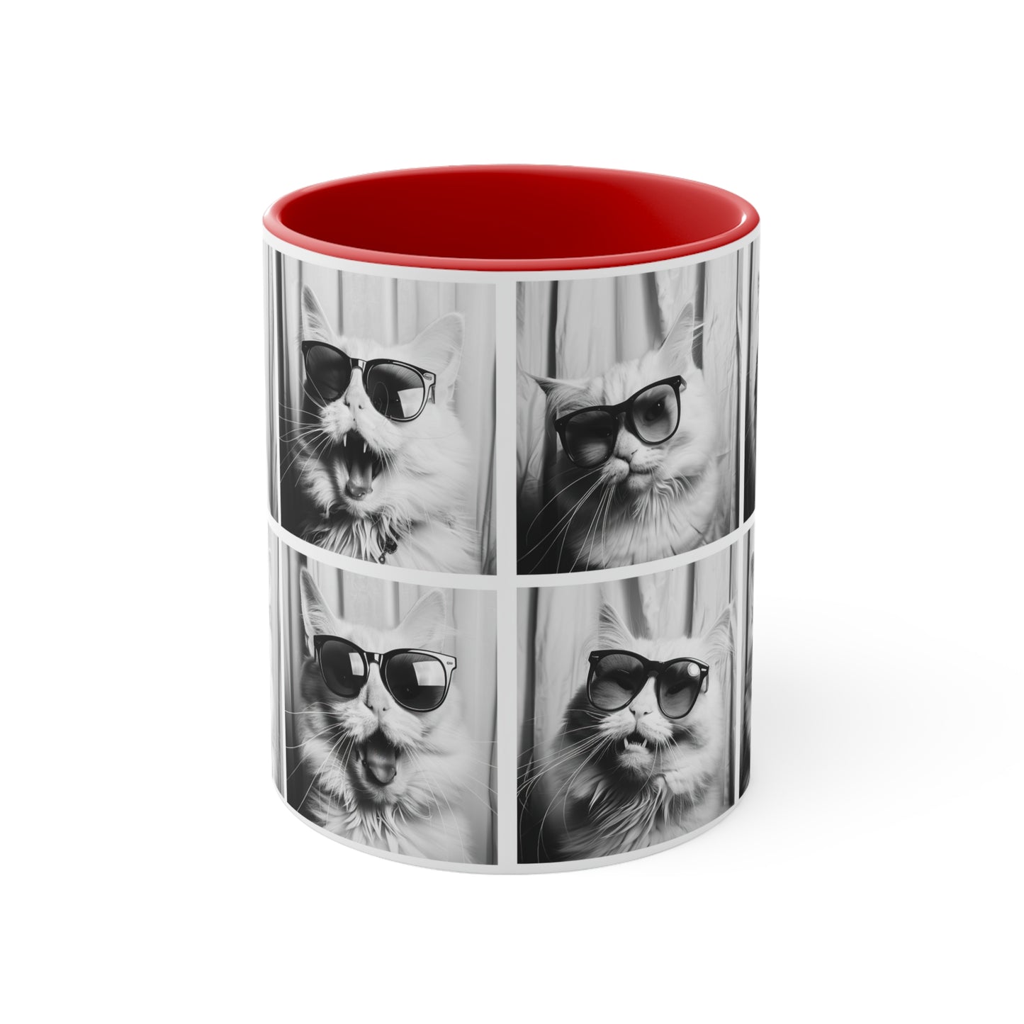 White Cat Photo Booth Accent Coffee Mug, 11oz