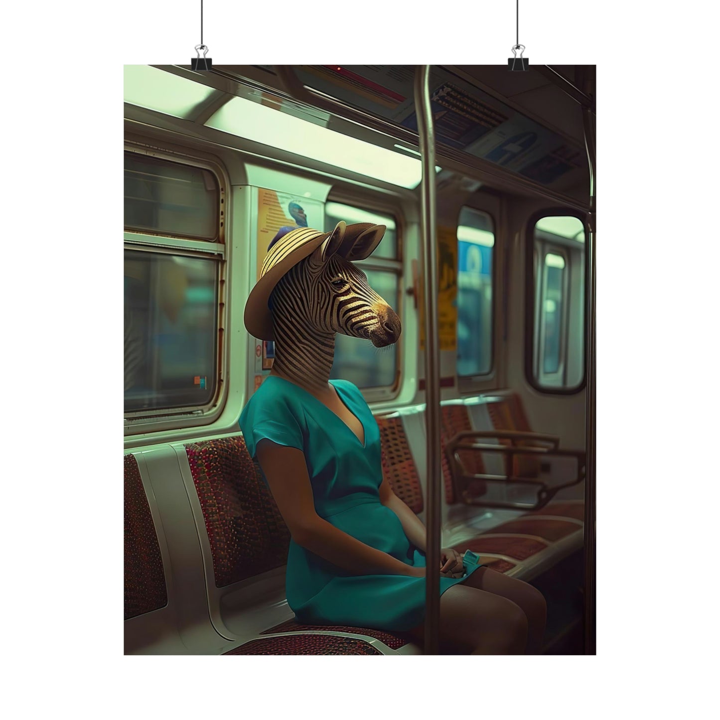 Zebra in NY Subway, Zebra Wall Art