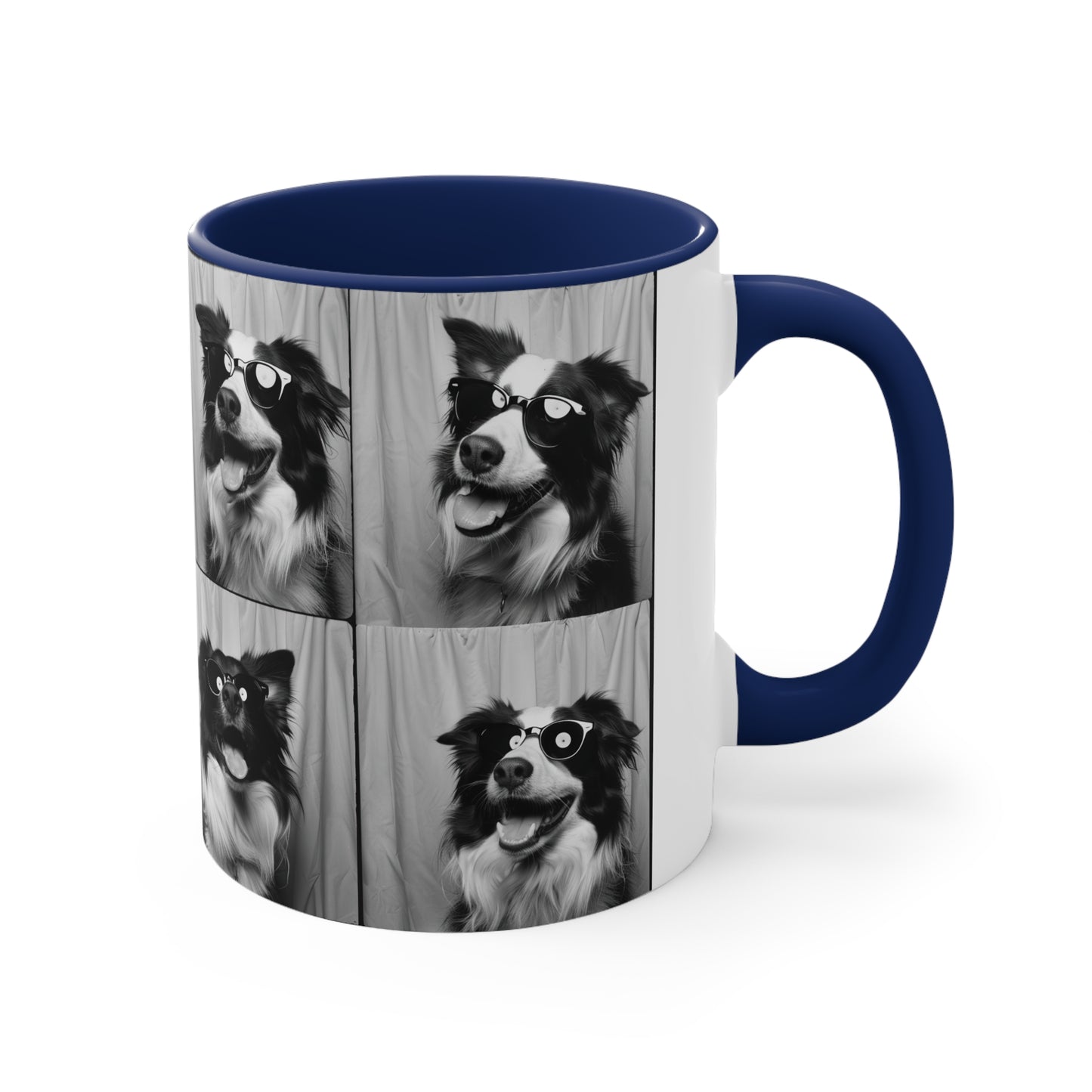 Border Collie Photo Booth Accent Coffee Mug, 11oz