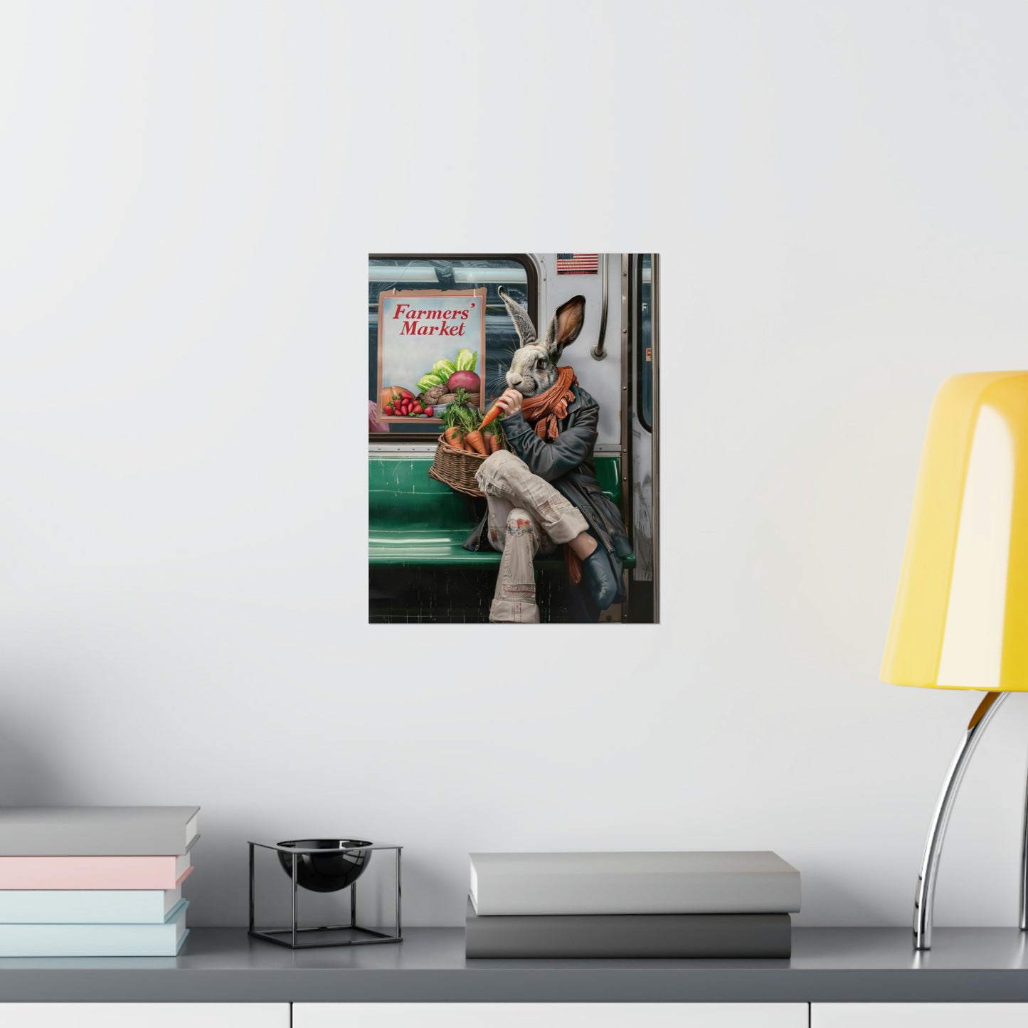 Rabbit in NY Subway, Rabbit Wall Art