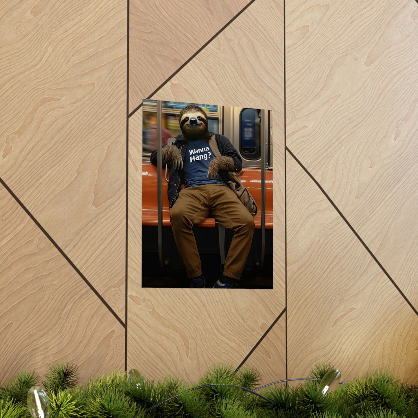 Sloth in NY Subway, Sloth Wall Art