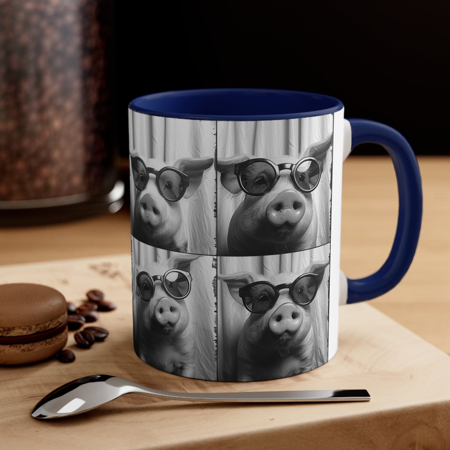 Pig Photo Booth Accent Coffee Mug, 11oz