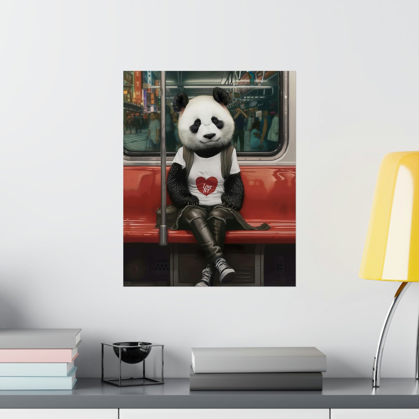Panda in NY Subway, Panda Wall Art