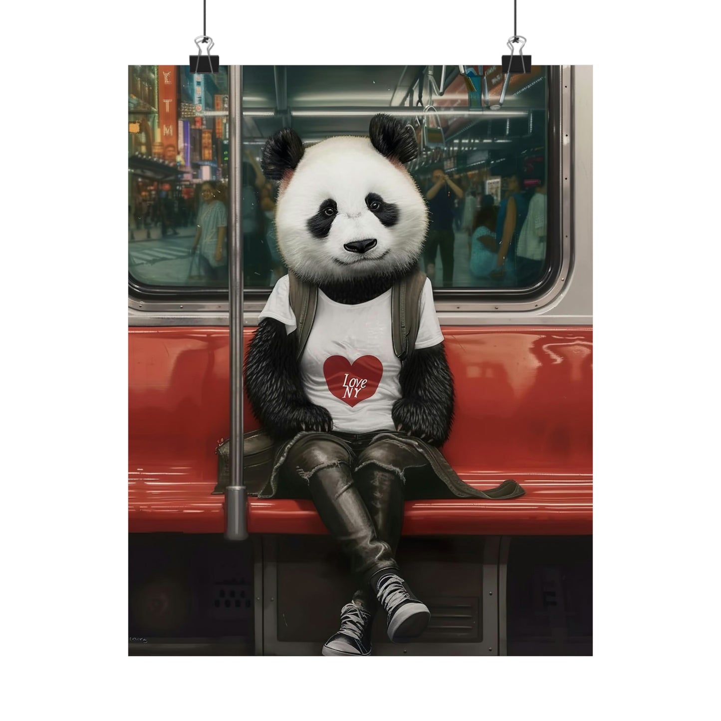Panda in NY Subway, Panda Wall Art