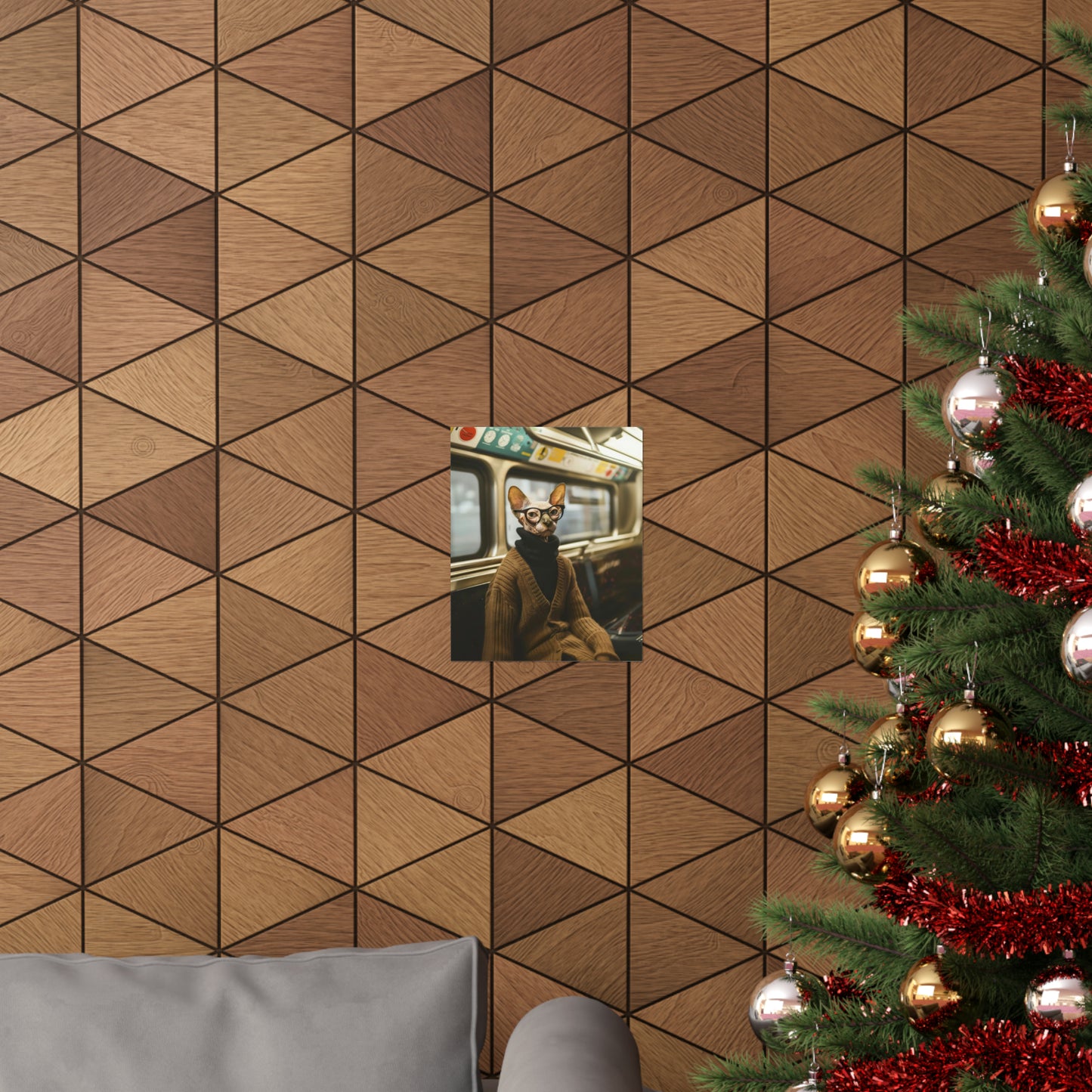 Sphynx Cat in NY Subway, Sphynx Cat Wall Art