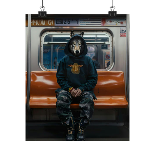 Wolf in NY Subway, Wolf Wall Art
