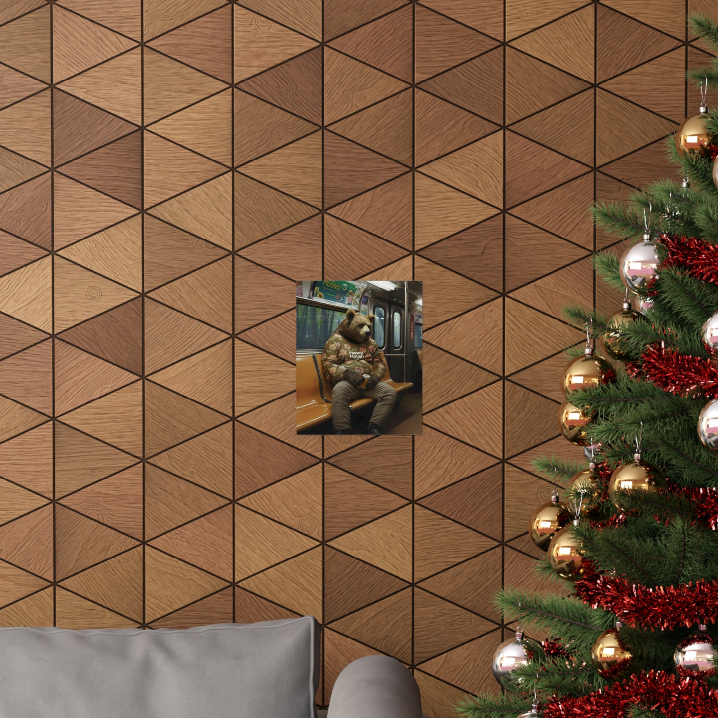 Bear in NY Subway, Bear Wall Art