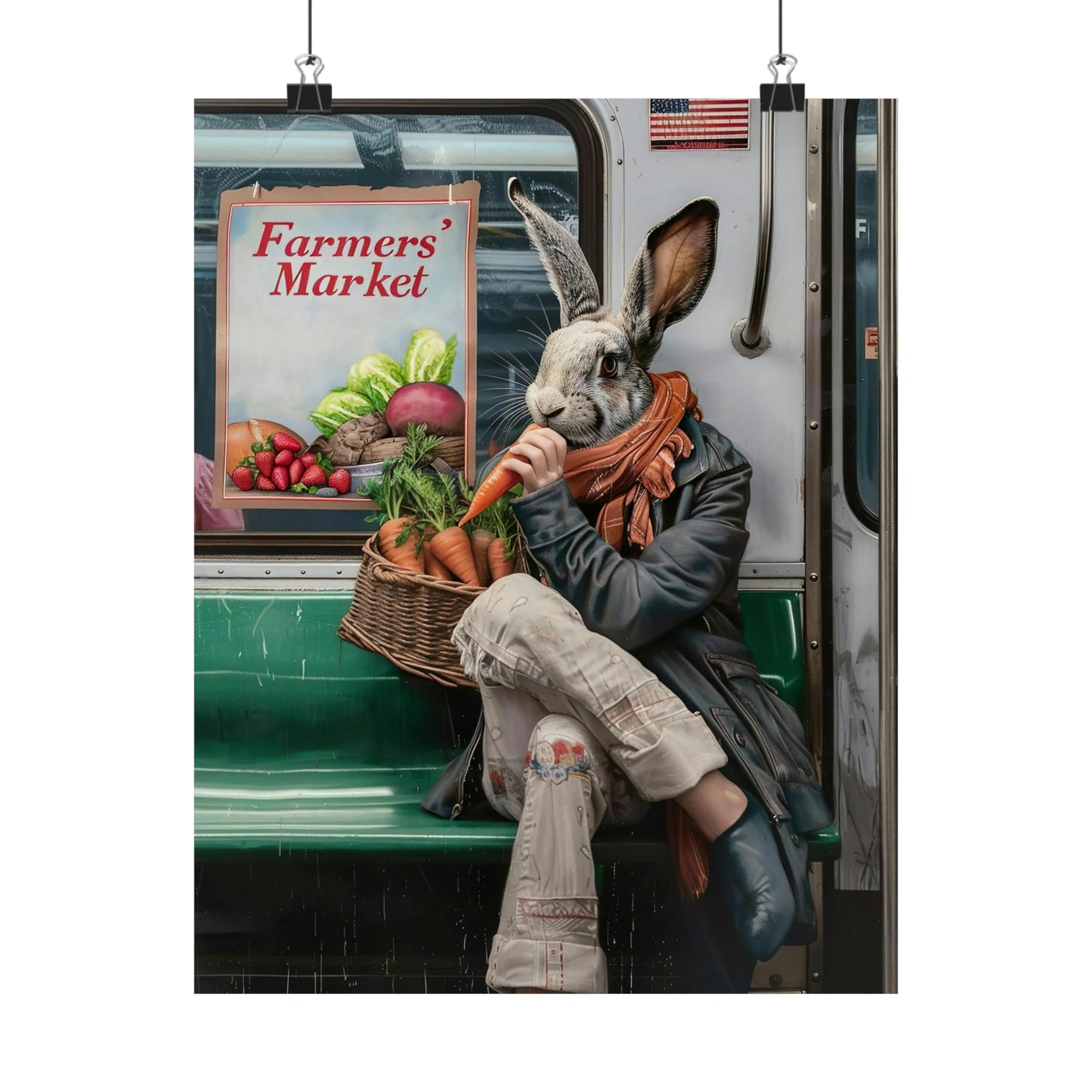 Rabbit in NY Subway, Rabbit Wall Art