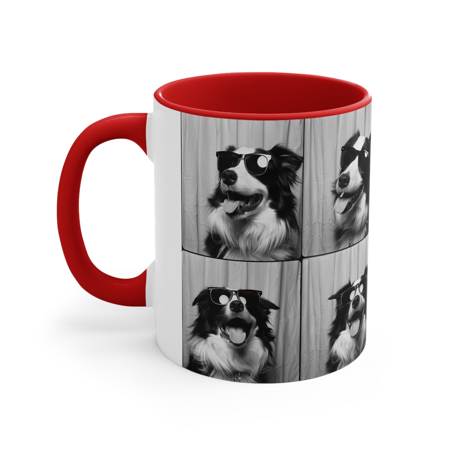 Border Collie Photo Booth Accent Coffee Mug, 11oz