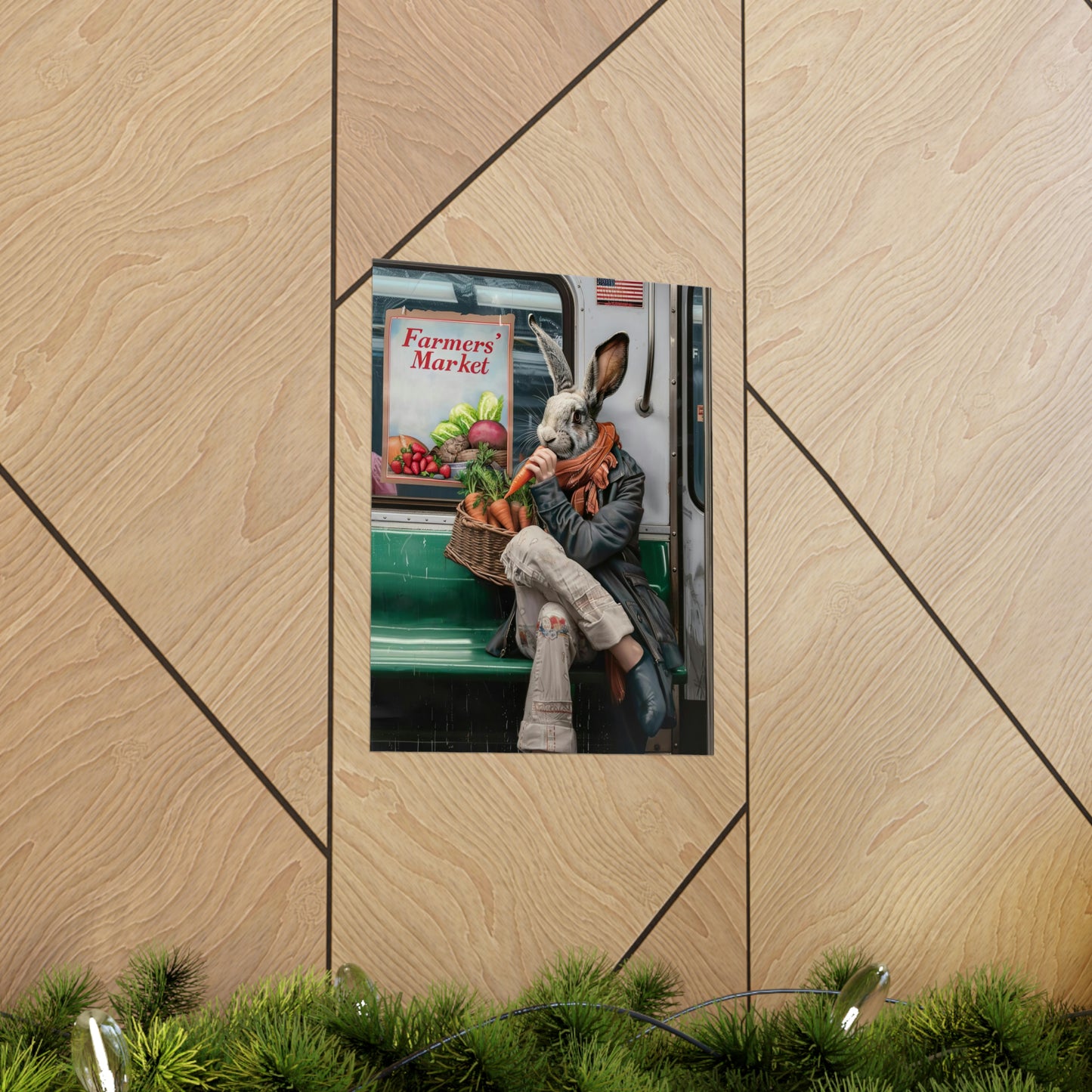 Rabbit in NY Subway, Rabbit Wall Art