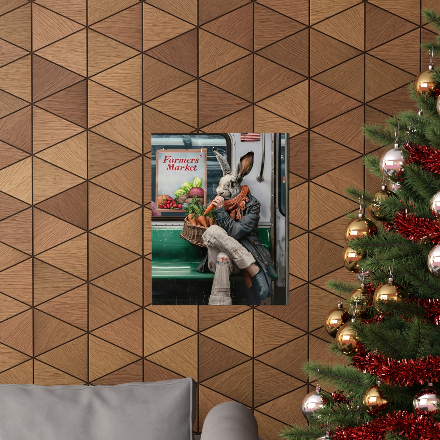 Rabbit in NY Subway, Rabbit Wall Art