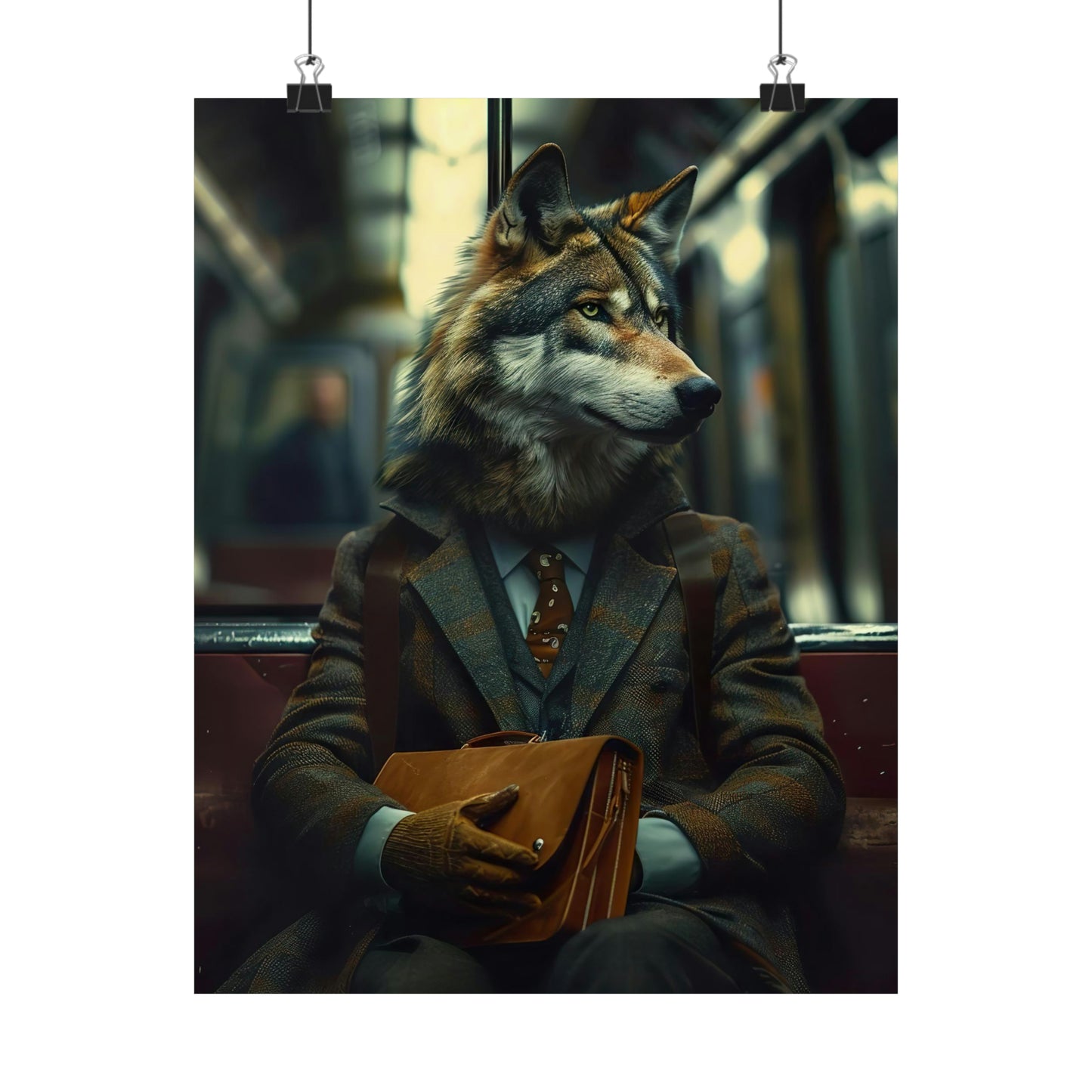 Wolf in NY Subway, Wolf Wall Art