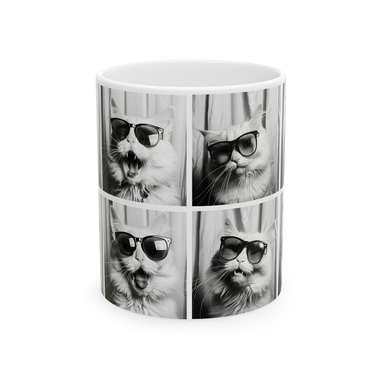 White Cat Photo Booth 11oz Mug