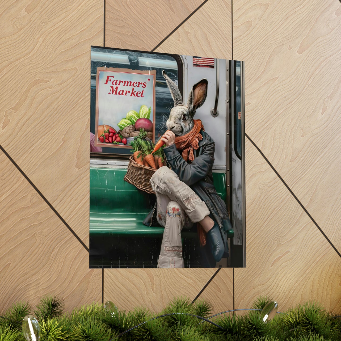 Rabbit in NY Subway, Rabbit Wall Art