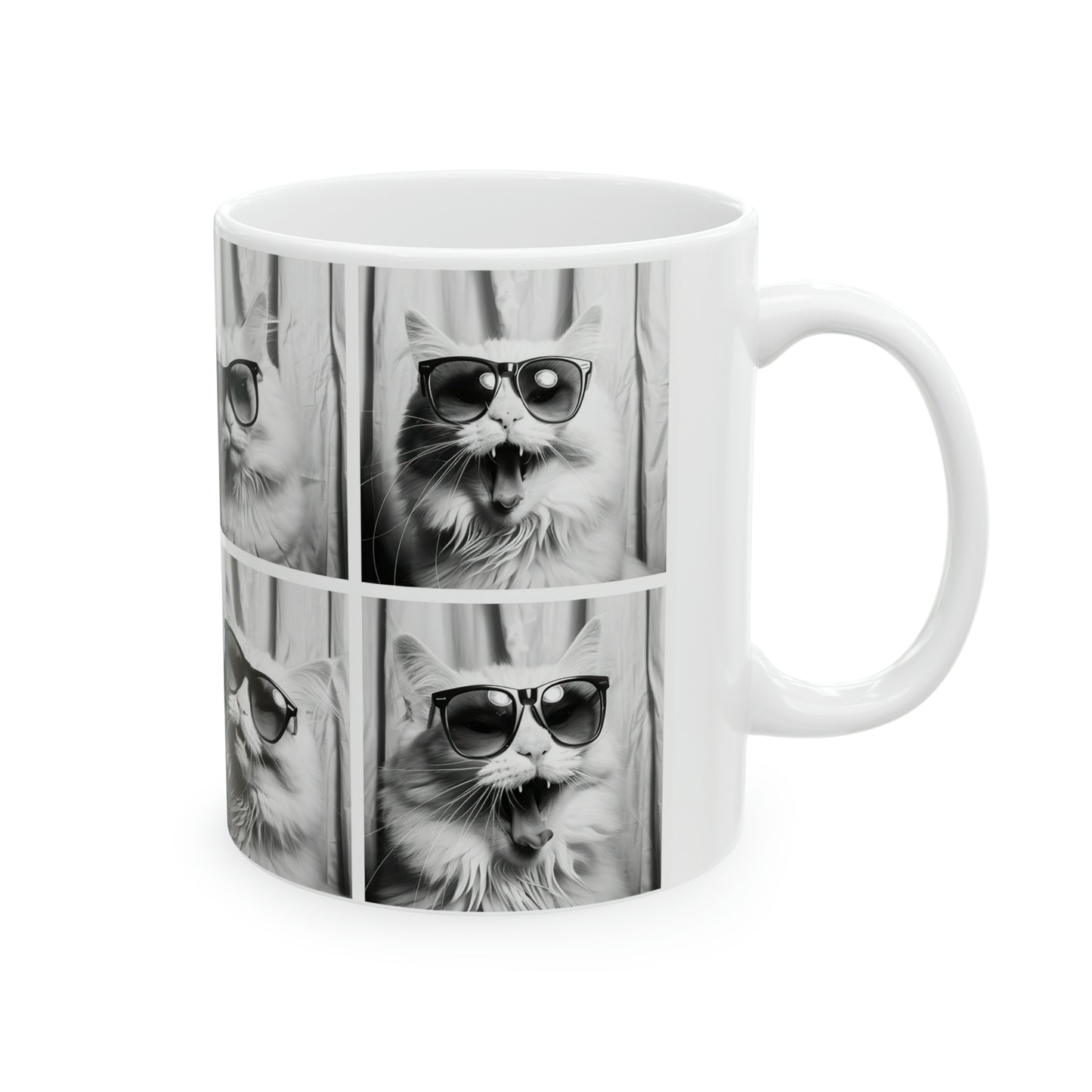 White Cat Photo Booth 11oz Mug