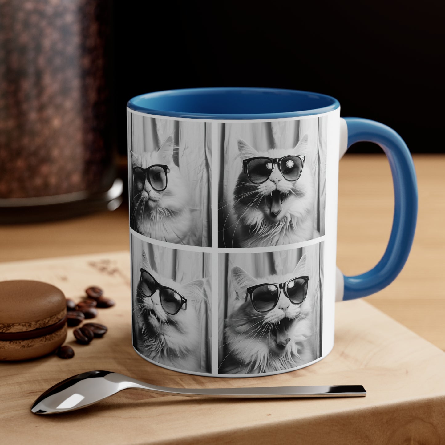 White Cat Photo Booth Accent Coffee Mug, 11oz
