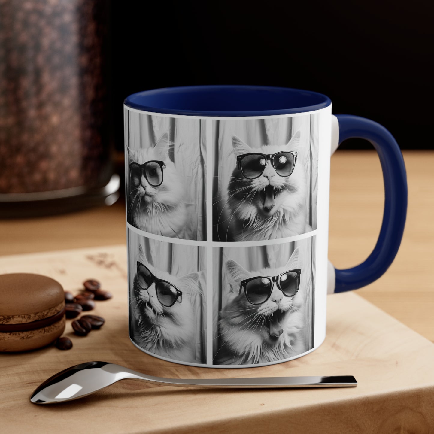 White Cat Photo Booth Accent Coffee Mug, 11oz