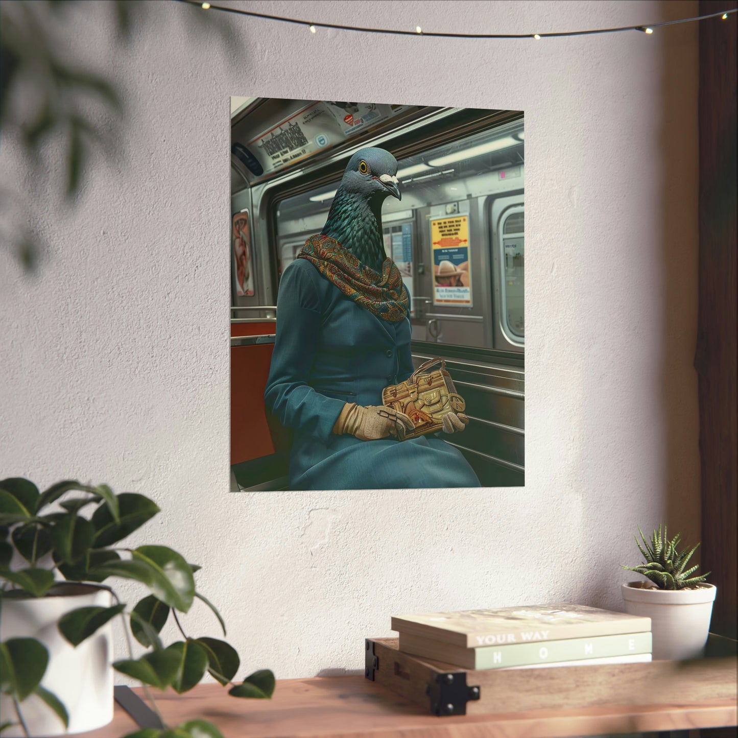 Pigeon in NY Subway, Pigeon Wall Art