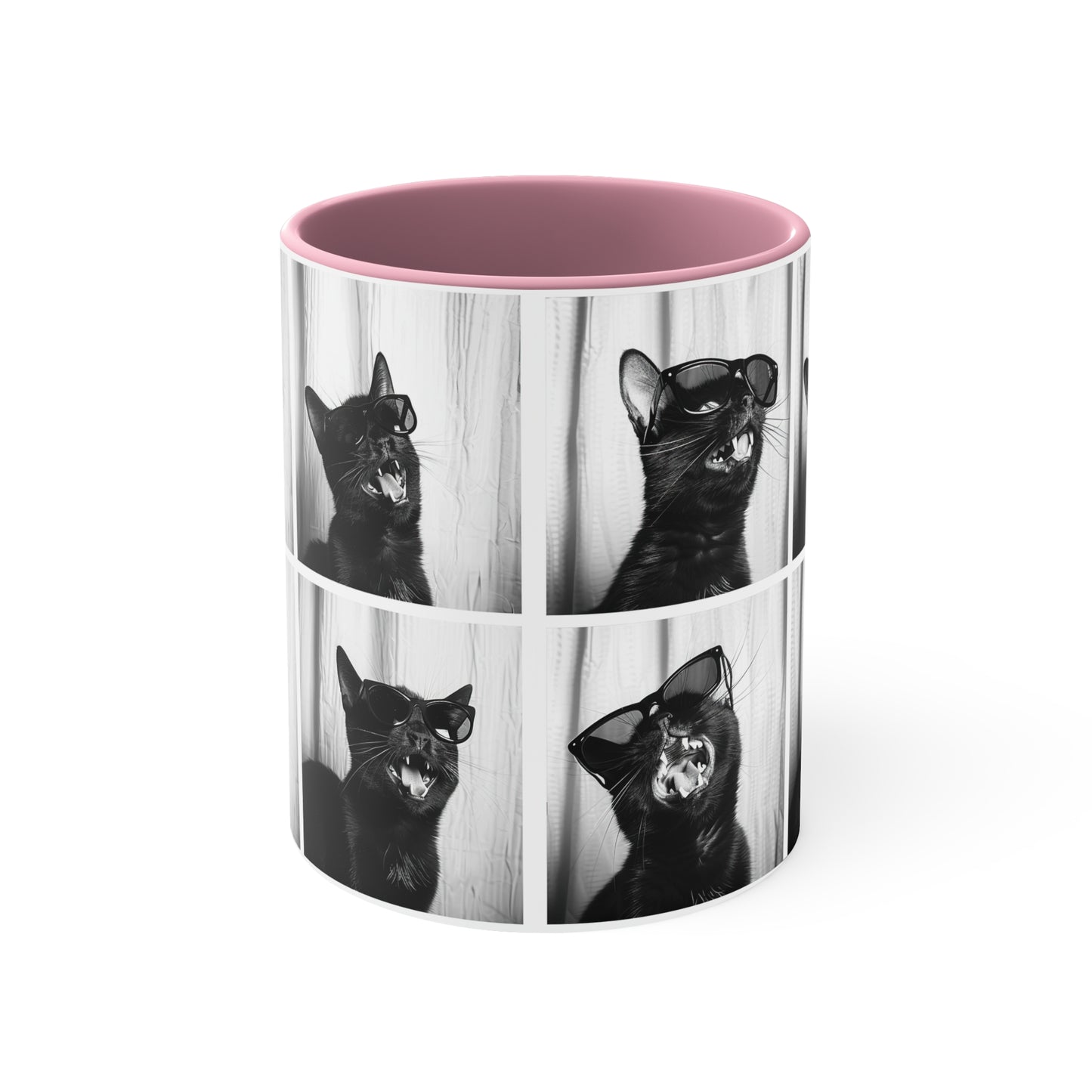 Black Cat Photo Booth Accent Coffee Mug, 11oz