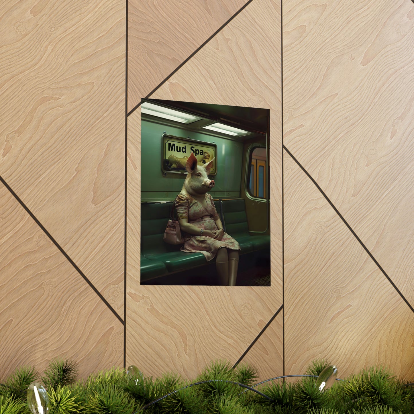 Pig in NY Subway, Pig Wall Art