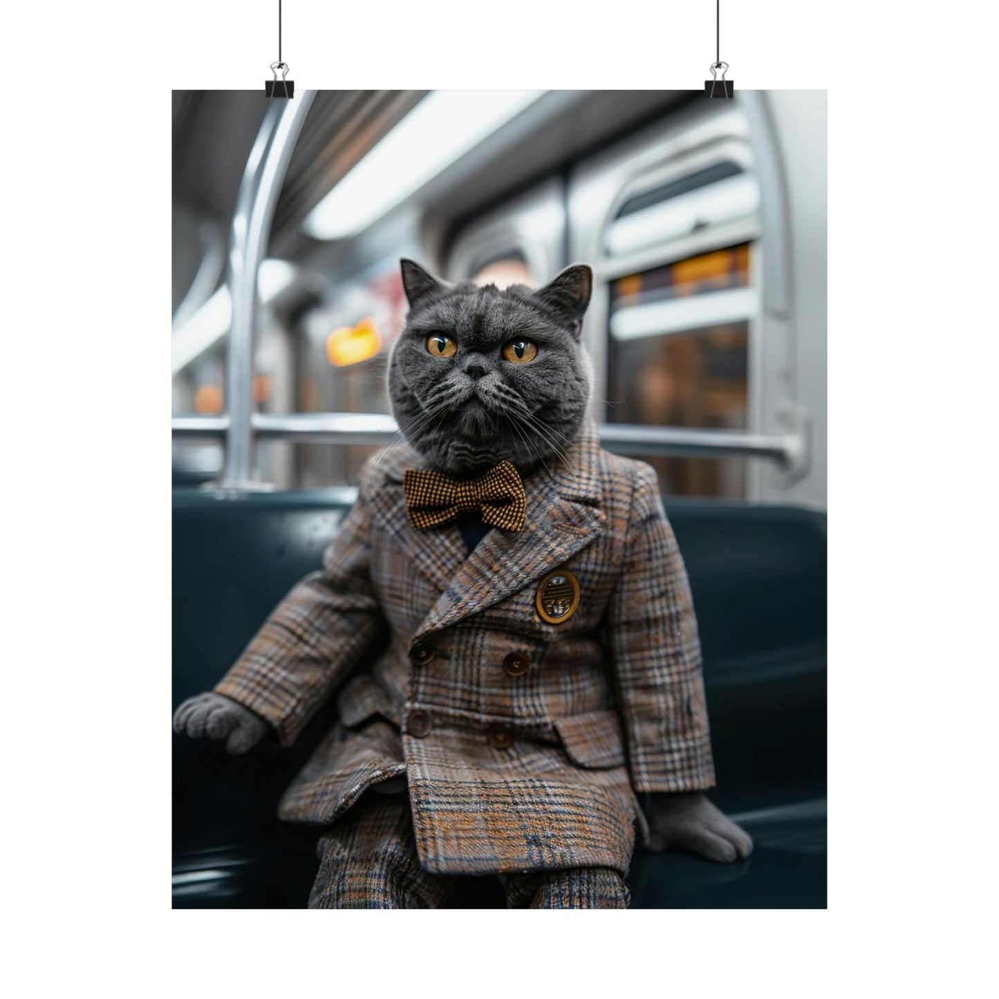 British Shorthair in NY Subway, British Shorthair Wall Art