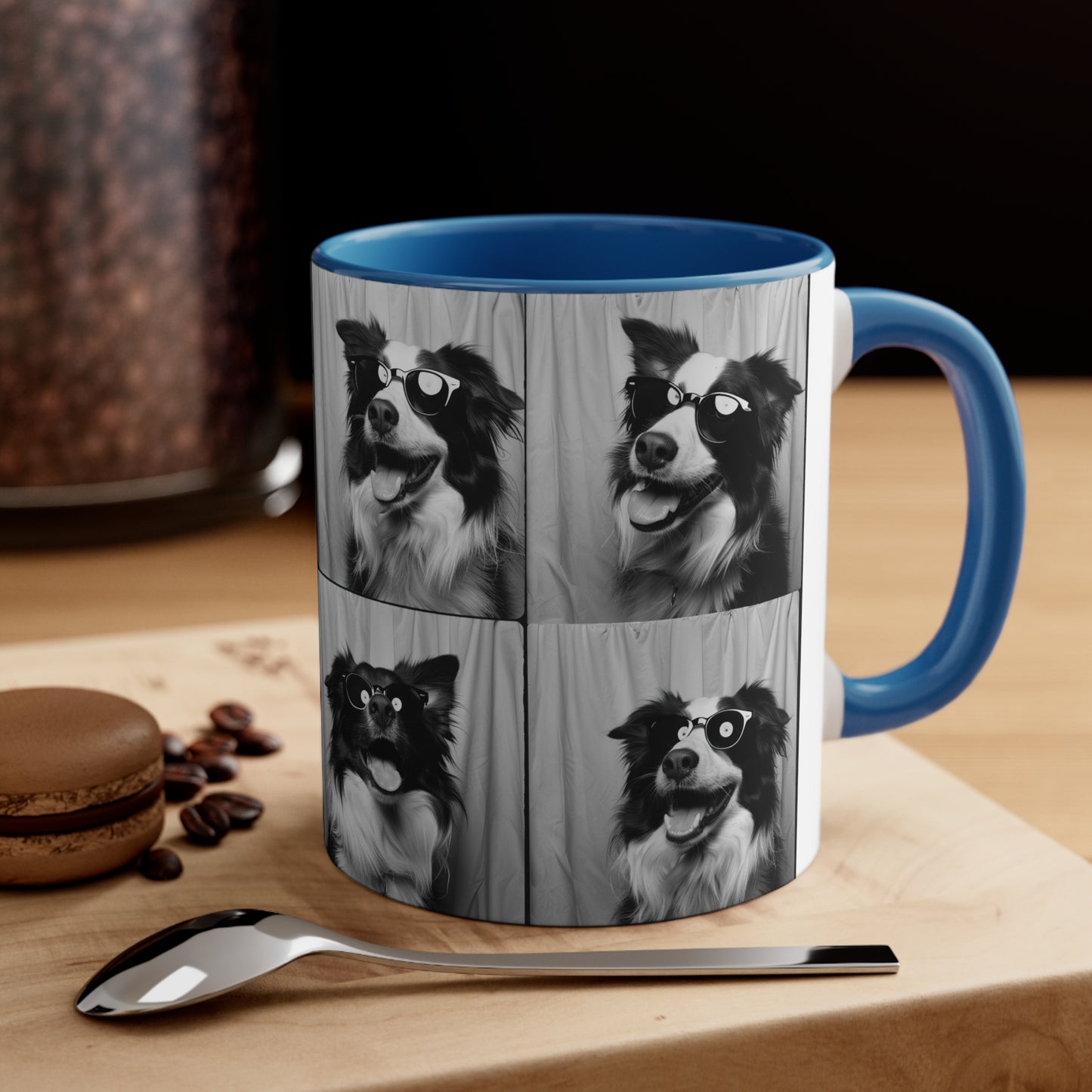 Border Collie Photo Booth Accent Coffee Mug, 11oz
