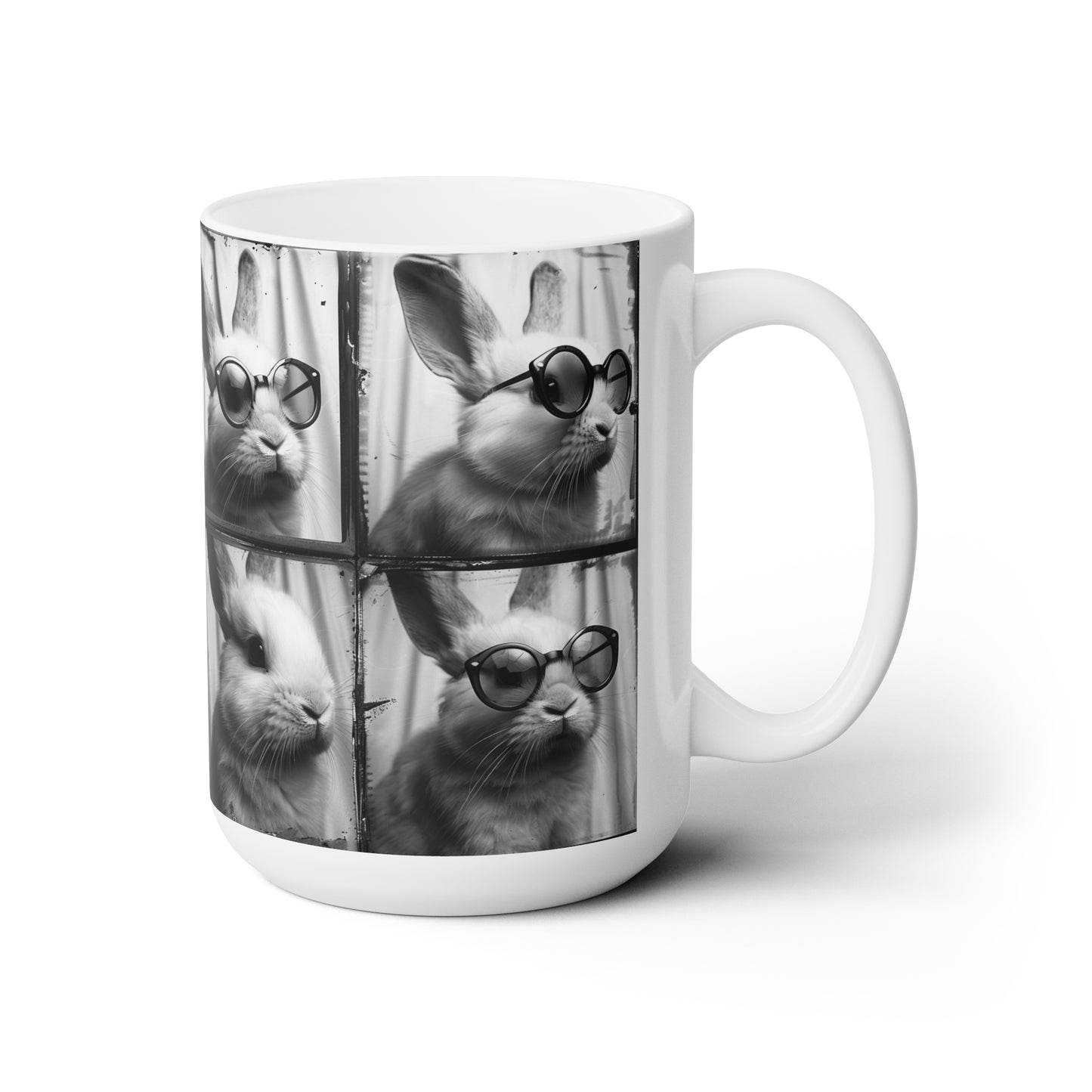 Rabbit Photo Booth Accent Coffee Mug, 11oz