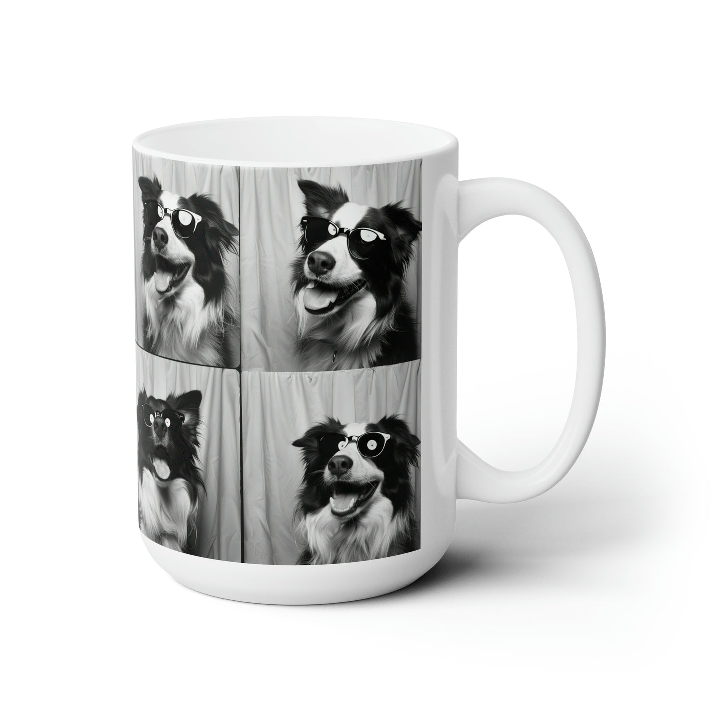 Border Collie Photo Booth Accent Coffee Mug, 11oz