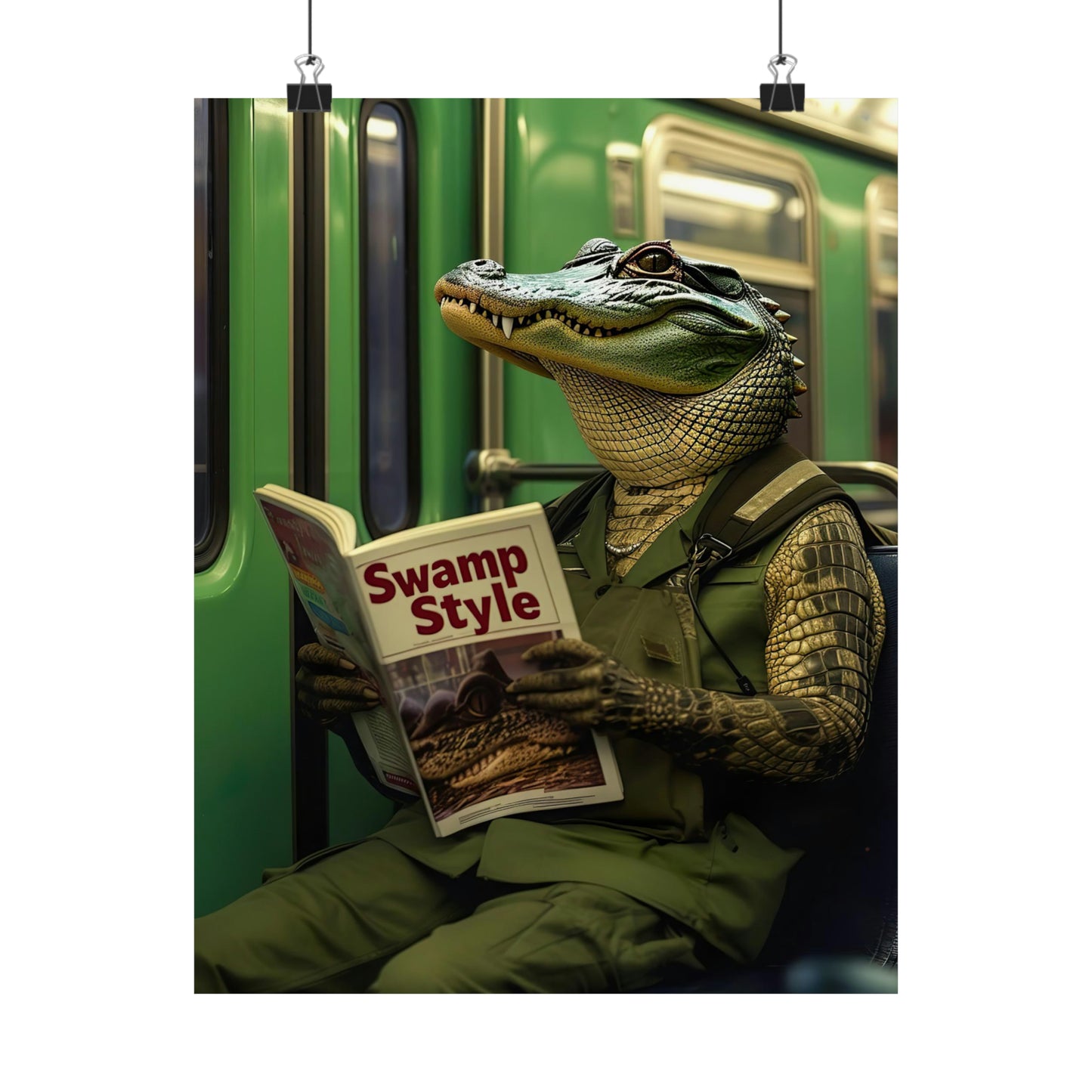 Crocodile in NY Subway, Crocodile Wall Art