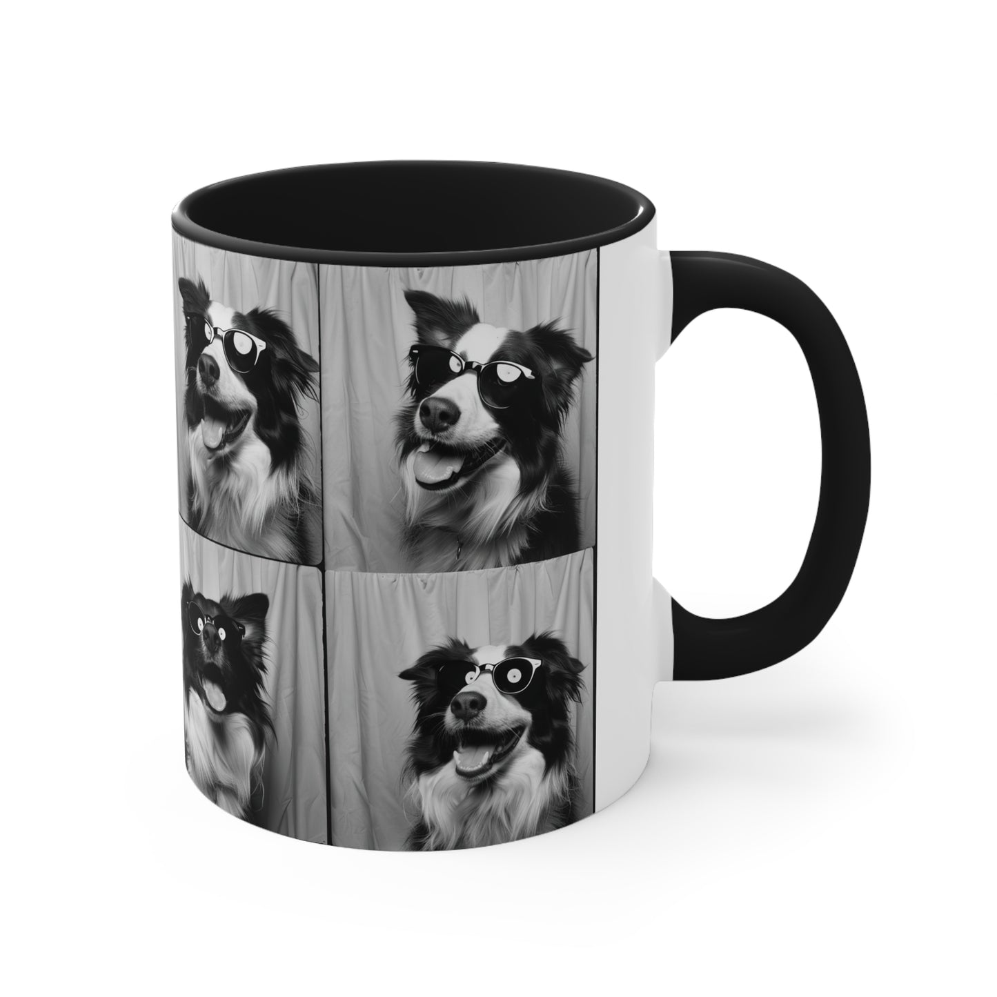 Border Collie Photo Booth Accent Coffee Mug, 11oz