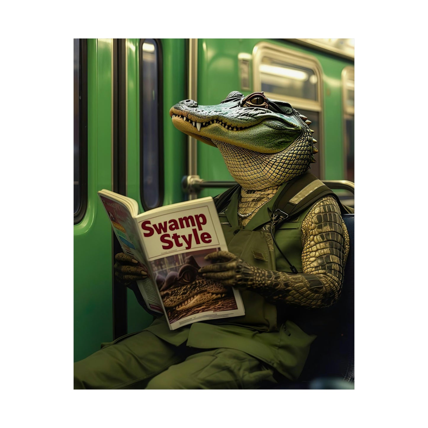 Crocodile in NY Subway, Crocodile Wall Art