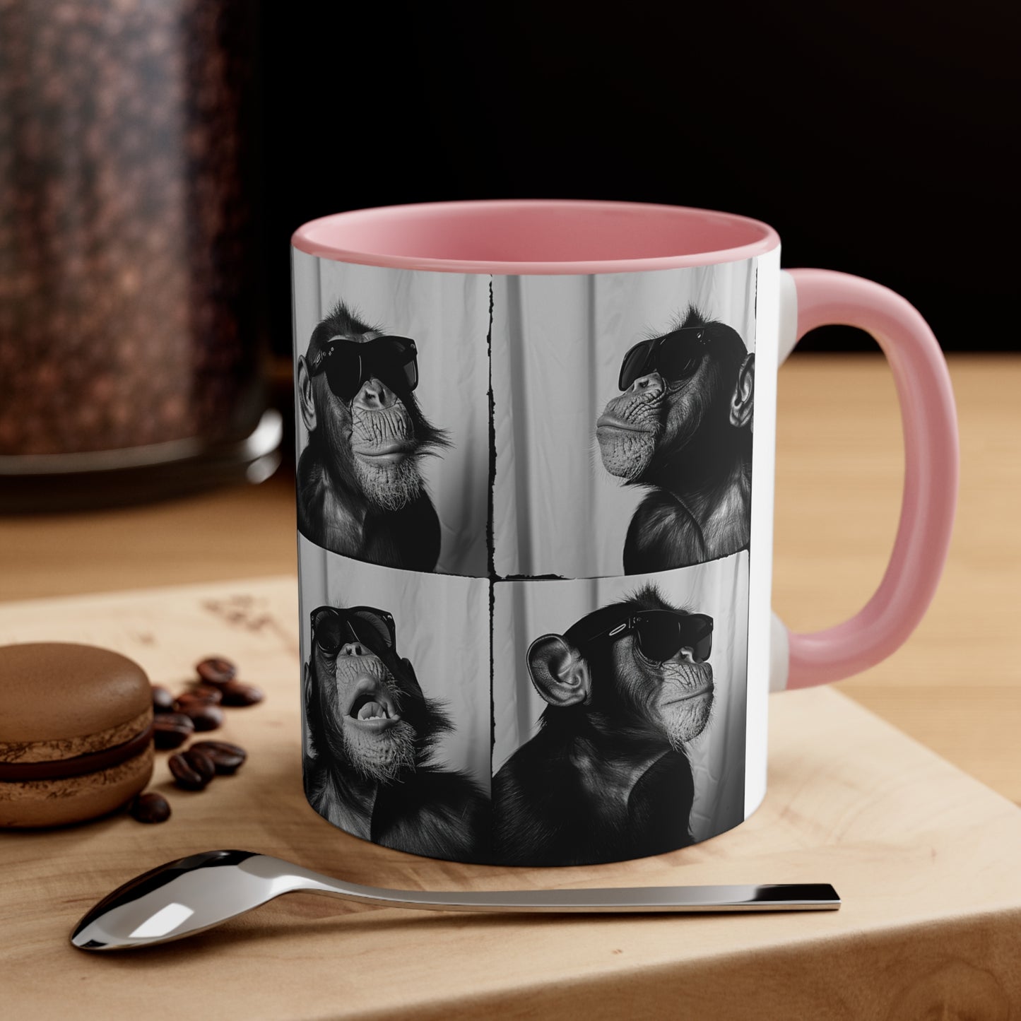 Monkey Photo Booth Accent Coffee Mug, 11oz